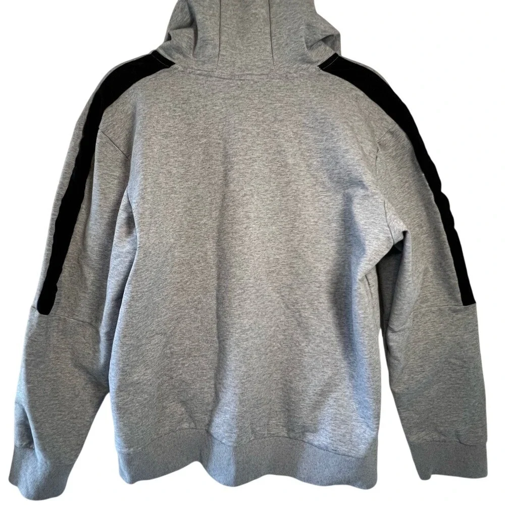 Nike Air Kids‎ Full Zip Hoodie Heather Gray Black Stripe Sweatshirt XL